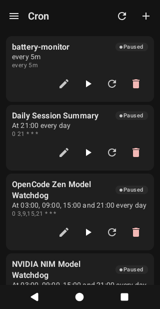 Hermes Mobile cron jobs